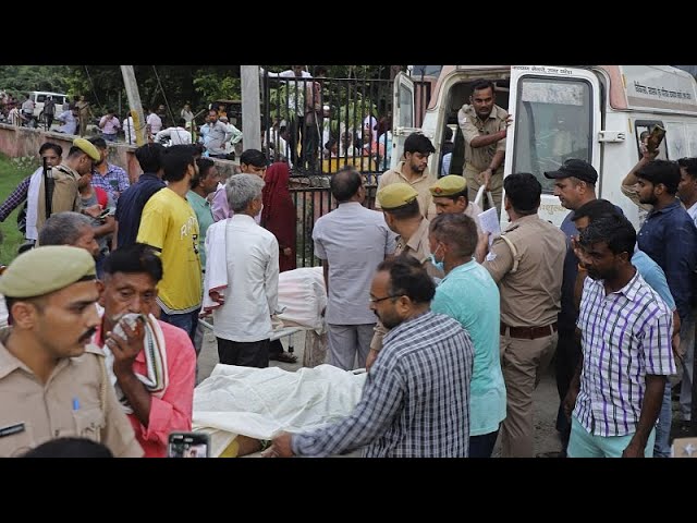 ⁣Stampede at religious gathering in northern India kills at least 116