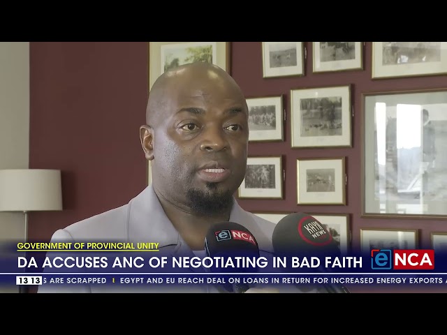⁣DA accuses ANC of negotiating in bad faith