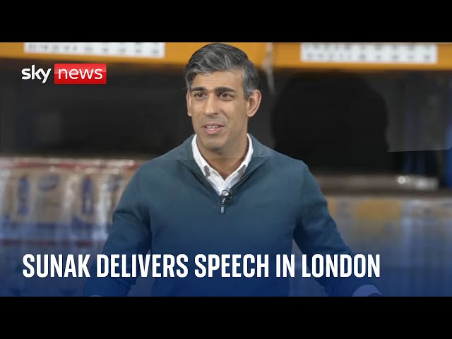 ⁣Watch live: Sunak delivers campaign speech in London
