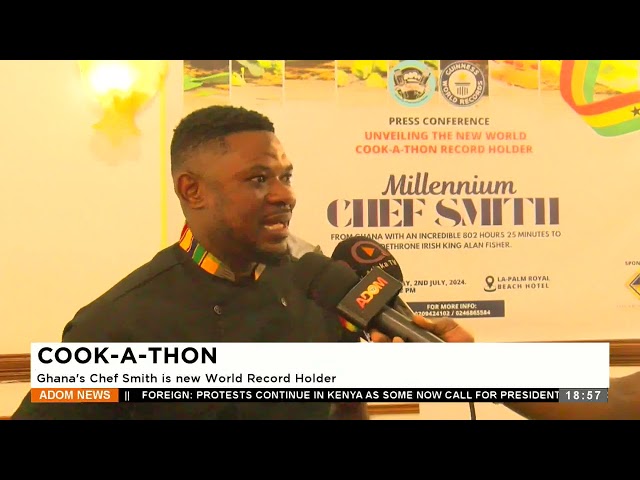 ⁣Cook-A-Thon: Ghana's Chef Smith is the new World Record Holder - Adom TV Evening News (02-7-24)