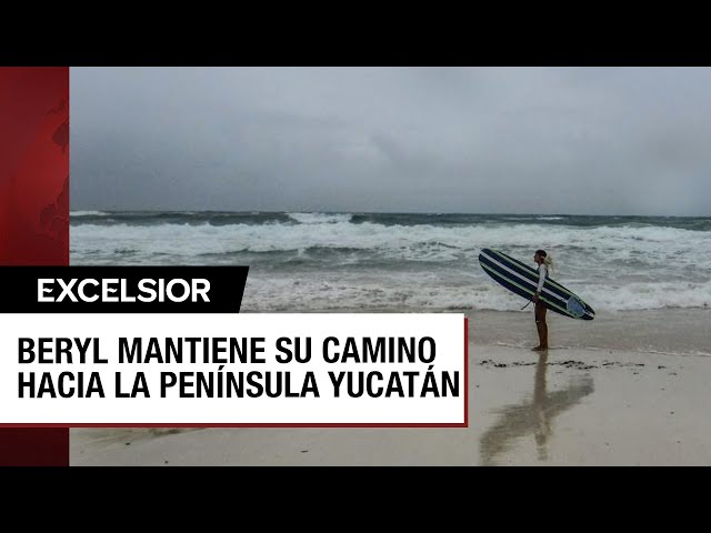 ⁣Yucatán en alerta azul por huracán Beryl