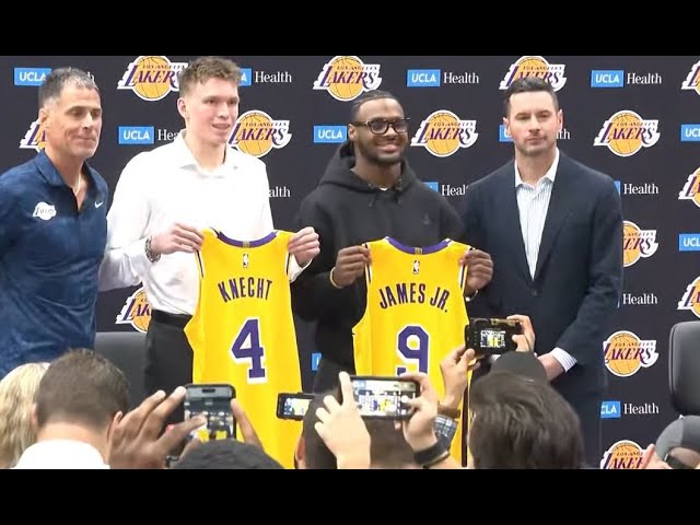 ⁣Lakers introduce Bronny James and Dalton Knecht