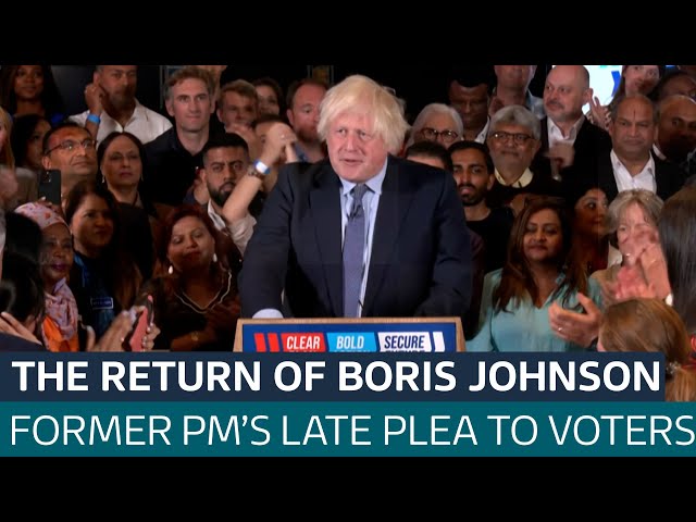 ⁣Boris Johnson returns at eleventh hour to urge voters to support the Tories | ITV News