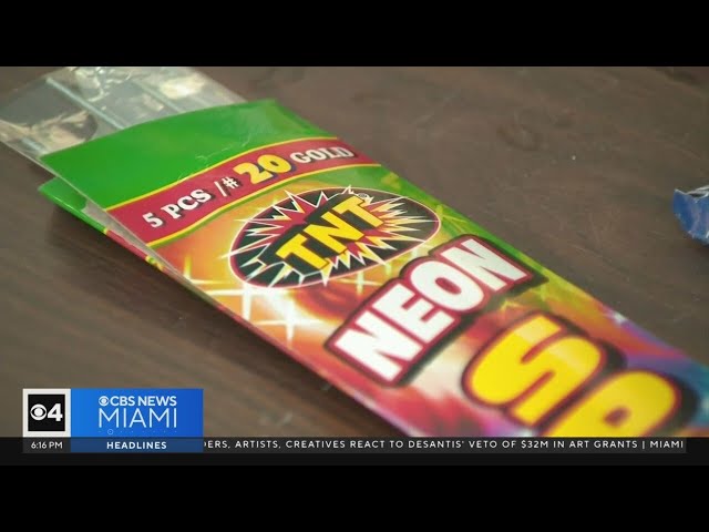 ⁣Miami-Dade Fire Rescue inspect fireworks vendors