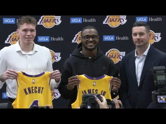 ⁣Lakers introduce draft picks Bronny James, Dalton Knecht