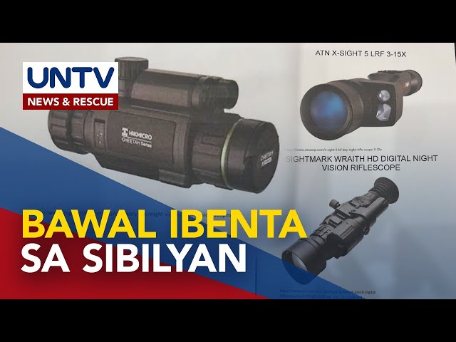 ⁣Military grade digital night vision rifle scopes, bawal sa sibilyan; arms dealers, binalaan – PNP