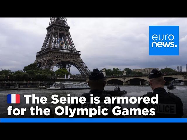 ⁣French river police practice on the Seine ahead of Olympics opening ceremony | euronews 