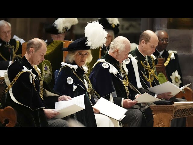 ⁣Queen Camilla and Duke of Edinburgh receive Scotland's highest honour during 'Royal Week&#