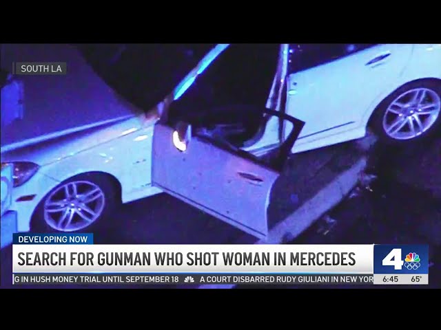 ⁣Shooter sought after gunfire strikes woman in car on freeway