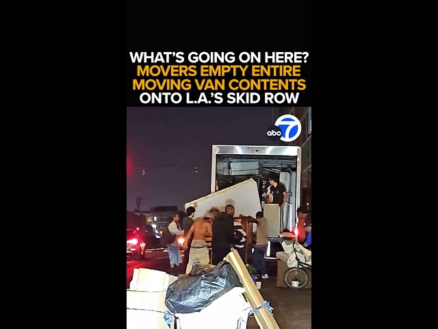 ⁣Movers spotted unloading furniture onto Skid Row street