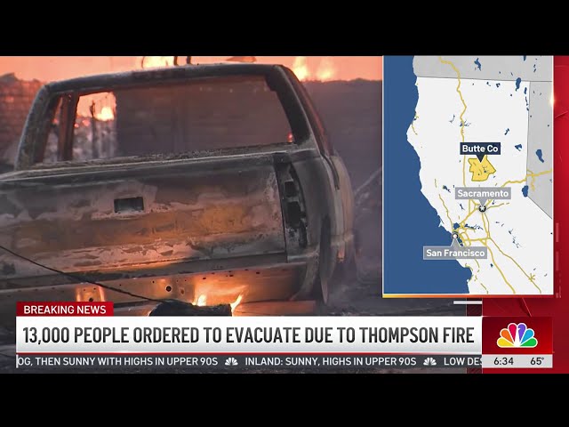 ⁣State of emergency declared due to Thompson Fire in Butte County