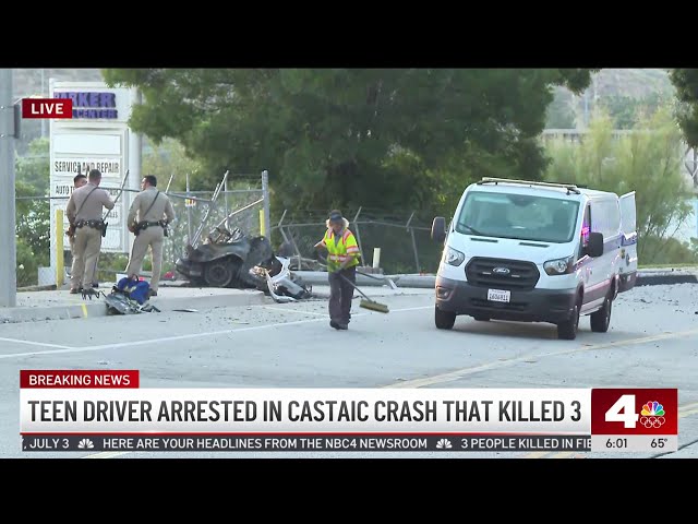⁣Teen arrested in Castaic crash that killed 3 people