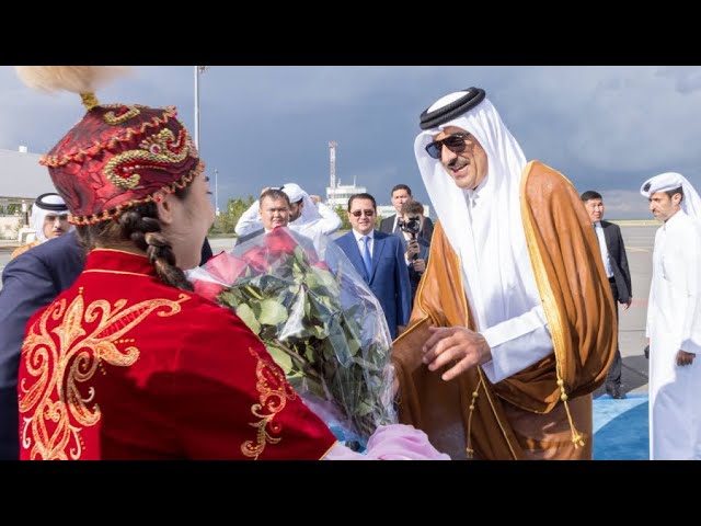⁣Эмир Катара прибыл в Астану на саммит ШОС
