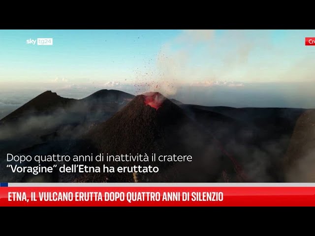 ⁣Etna, il vulcano erutta dopo quattro anni di silenzio