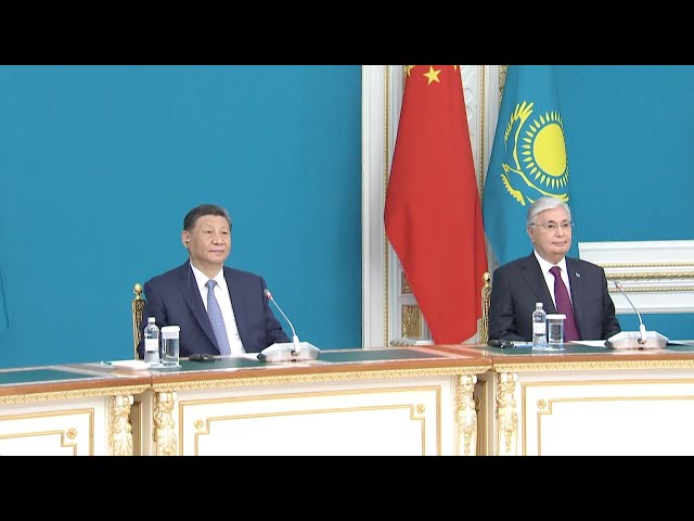 ⁣President Xi, Kazakh president attend opening ceremony of key trade route