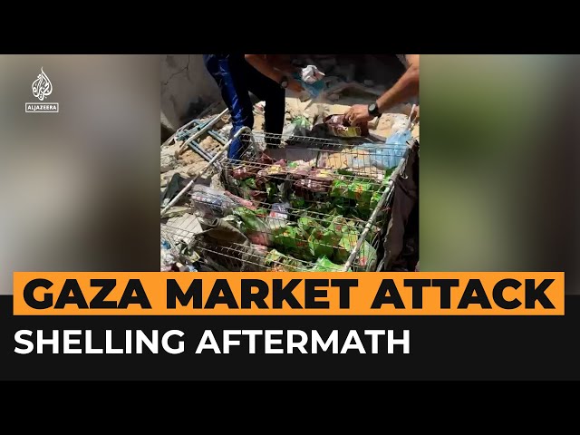 ⁣Distressing images: Aftermath of a strike on a market in Gaza City | AJ #Shorts