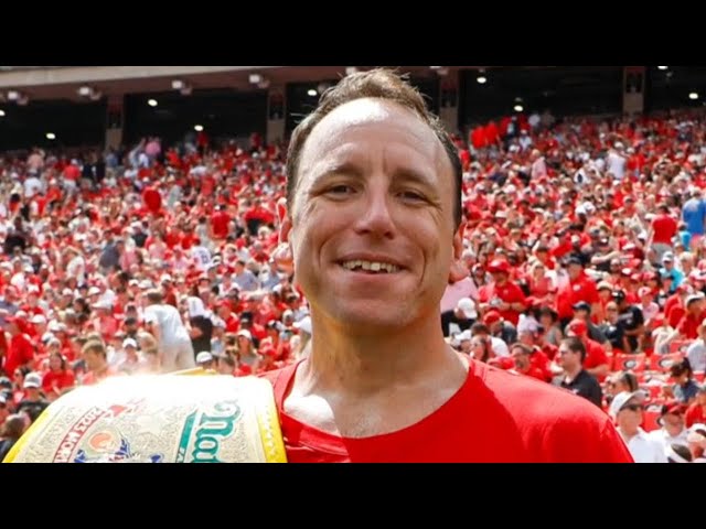⁣Why Joey Chestnut is banned from 2024 Nathan's Hot Dog Eating Contest