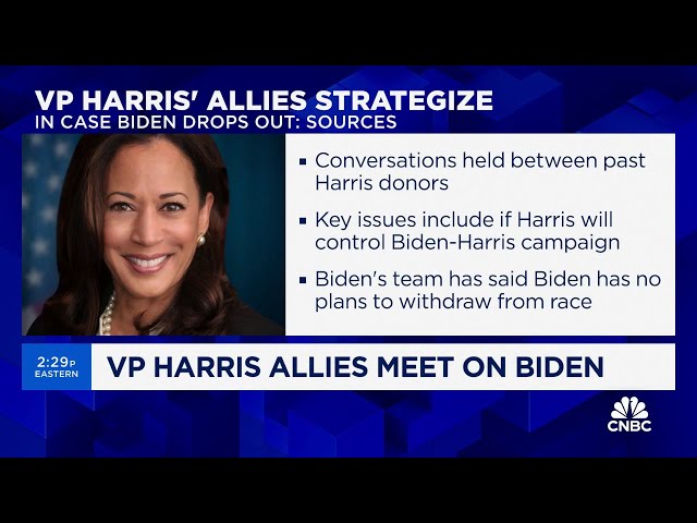 ⁣Vice President Kamala Harris’ past donors privately strategize in case Biden drops out