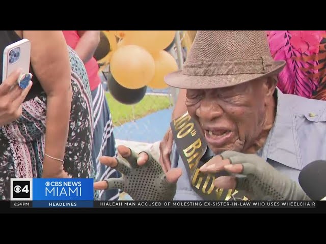 ⁣South Florida WWII veteran celebrates 100th birthday right before Fourth of July