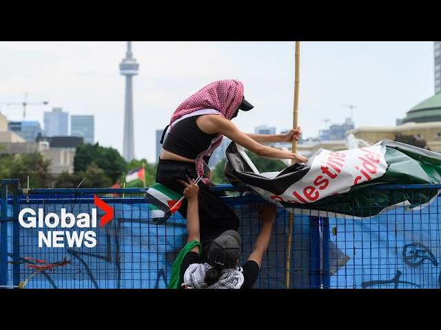 ⁣UofT encampment: Pro-Palestinian protesters leave campus before court-ordered deadline