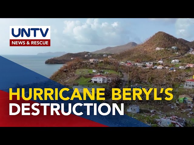 ⁣Hurricane Beryl, nag-iwan ng malaking pinsala sa Caribbean Island