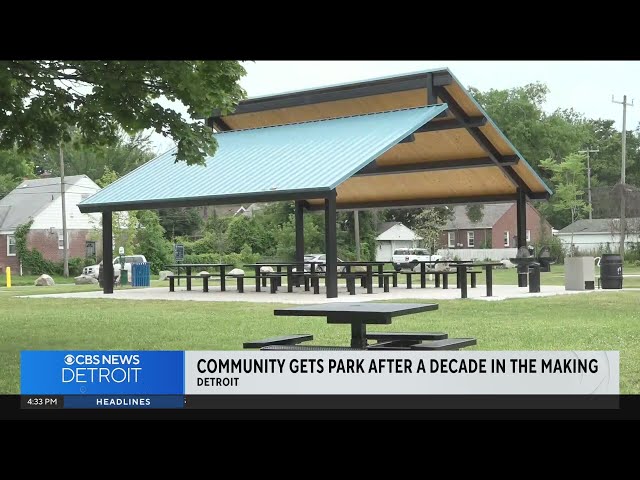 ⁣Detroit community gets new park after a decade in the making