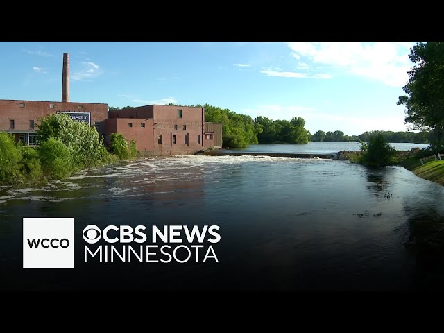 ⁣Faribault dam eroded by recent flooding of Cannon River