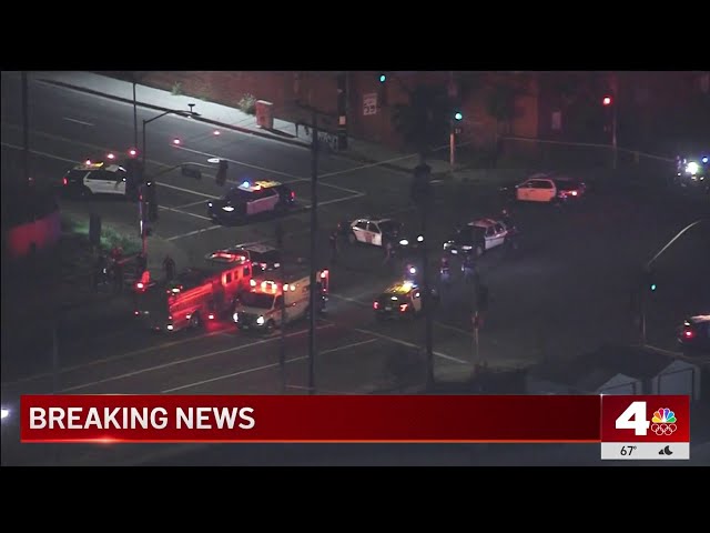 ⁣Two LAPD officers wounded after shooting in South LA