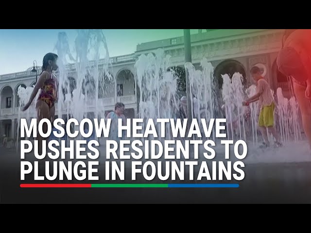 ⁣Muscovites brave heatwave by plunging in fountains, rivers