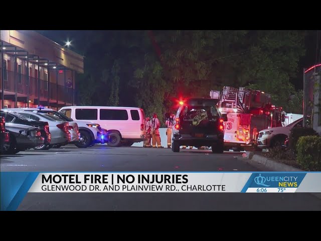 ⁣No injuries reported in NW Charlotte motel fire