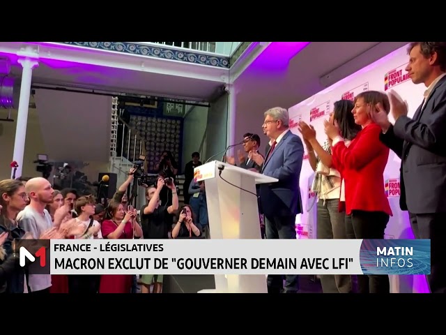 ⁣Législatives en France : Macron exclut de "gouverner demain avec LFI"