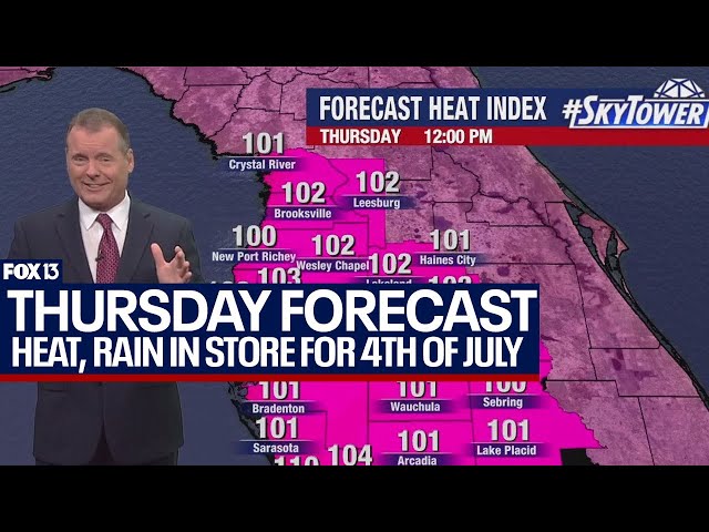 ⁣Tampa weather | steamy 4th of July expected