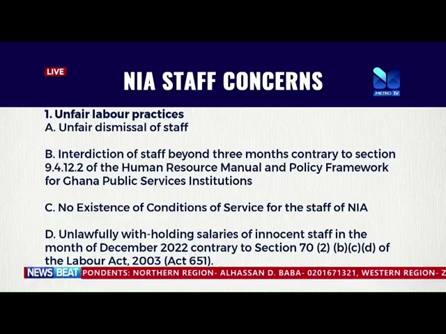 ⁣NIA Staff Demand Dismissal Of Executive Secretary
