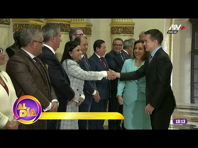 ⁣Dina Boluarte recibió al presidente de Ecuador para el XV Gabinete Binacional