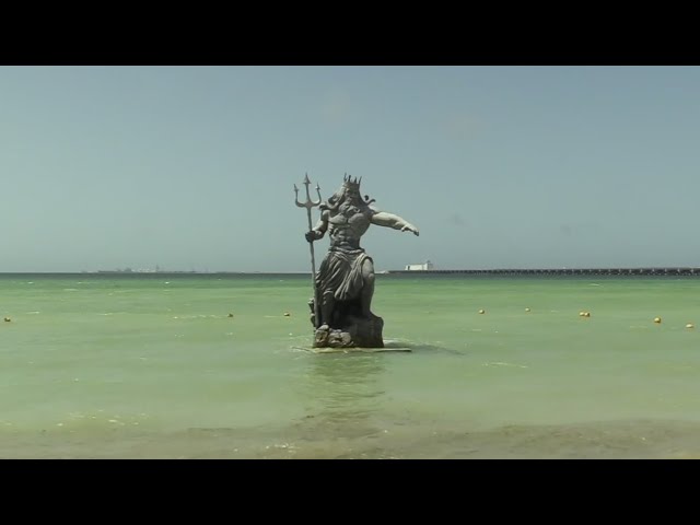 ⁣Piden retirar la estatua de Poseidón en Puerto Progreso, Yucatán - Estrictamente Personal