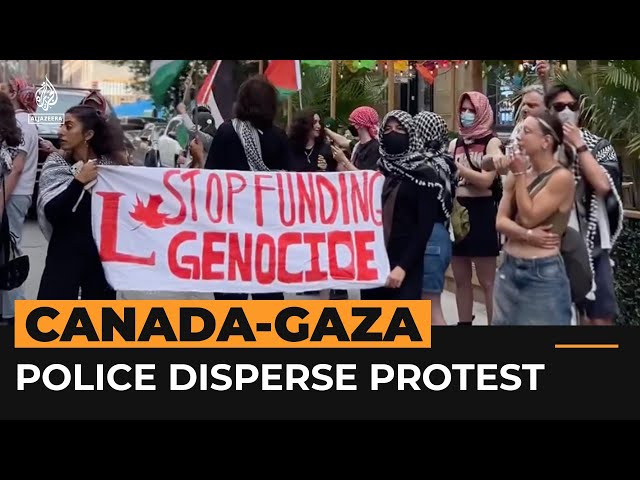 ⁣Police, pro-Palestine protesters clash in Montreal | #AJshorts