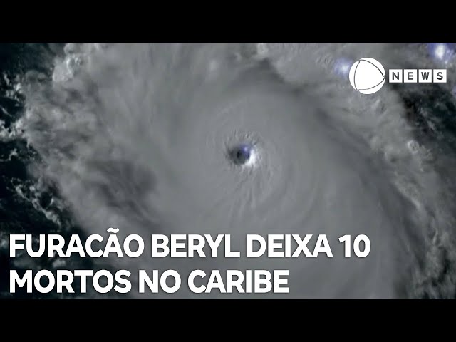⁣Número de mortos após passagem do furacão Beryl sobe para 10