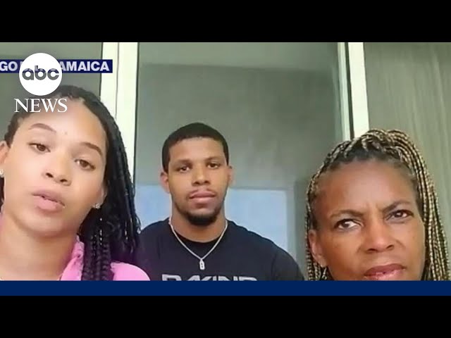 ⁣Tourist family stuck in Jamaica after Hurricane Beryl hits island
