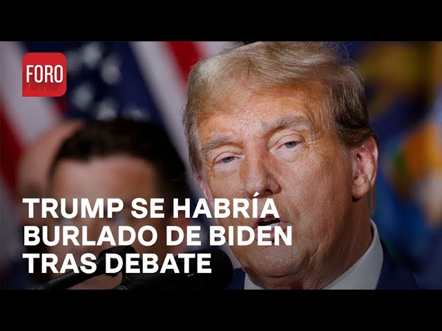 ⁣Captan a Trump burlándose de Biden tras el debate - Las Noticias