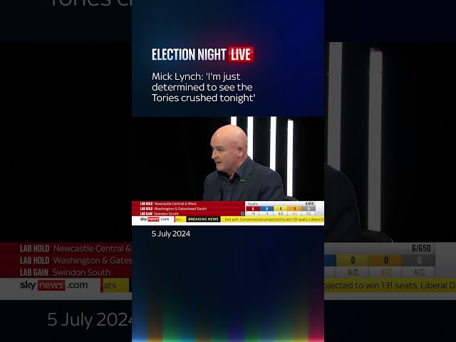⁣Mick Lynch: 'I'm just determined to see the Tories crushed tonight'