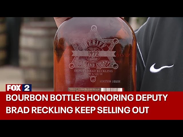 ⁣Liquor store honors Deputy Brad Reckling with custom bourbon bottles