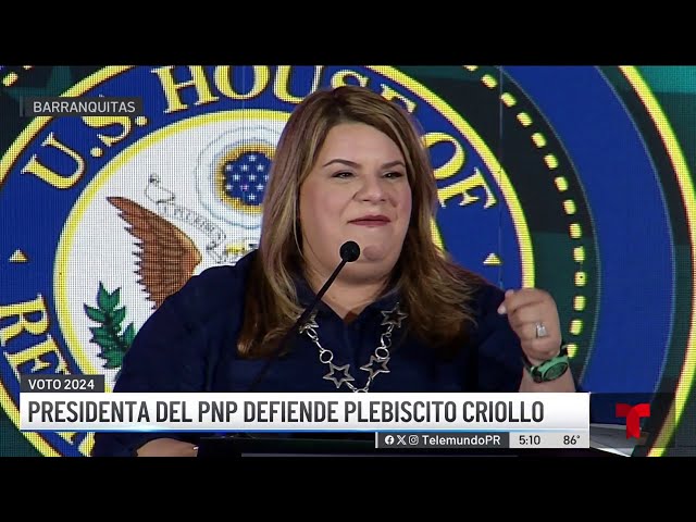 ⁣Jenniffer González defiende el plebiscito