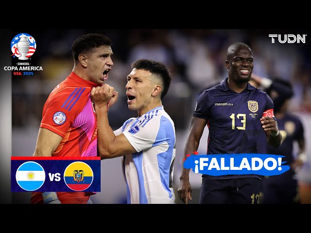 ⁣¡LO FALLÓ! ¡VALENCIA FALLÓ PENAL! | Argentina 1-0 Ecuador | Copa América 2024 - 4tos | TUDN