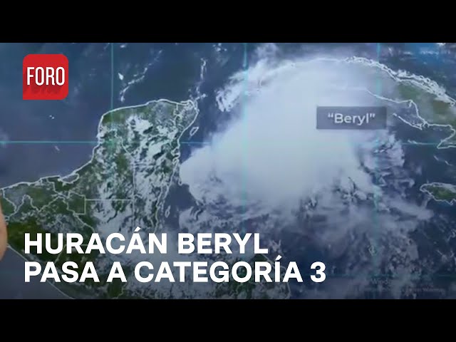 ⁣Huracán Beryl aumenta su fuerza y ya es categoría 3 - Las Noticias
