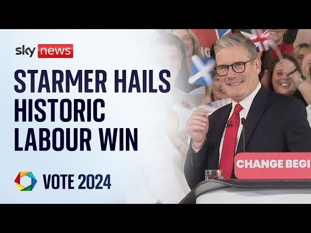 ⁣'We did it!' Starmer greets jubilant supporters as Labour claim election victory