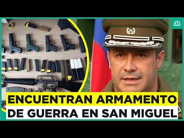 ⁣Armamento de guerra en departamento de San Miguel: Así son las armas incautadas por Carabineros