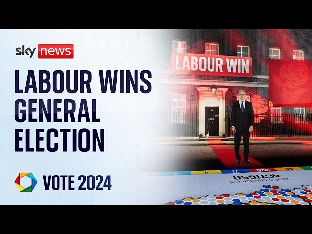 ⁣Moment Labour officially wins the general election