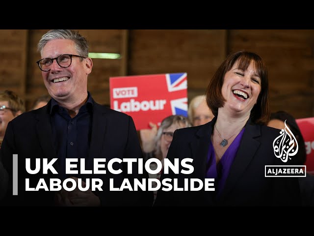 ⁣Exit polls suggest a landslide victory for UK's Labour