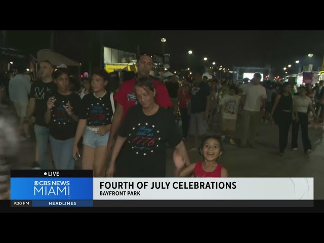⁣Hundreds gather at Bayfront Park for Fourth of July fireworks, celebrations