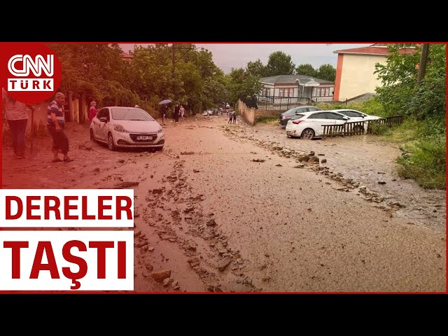 ⁣Bursa'yı Sağanak Ve Dolu Vurdu! Dereler Taştı, Araçlar Suya Gömüldü
